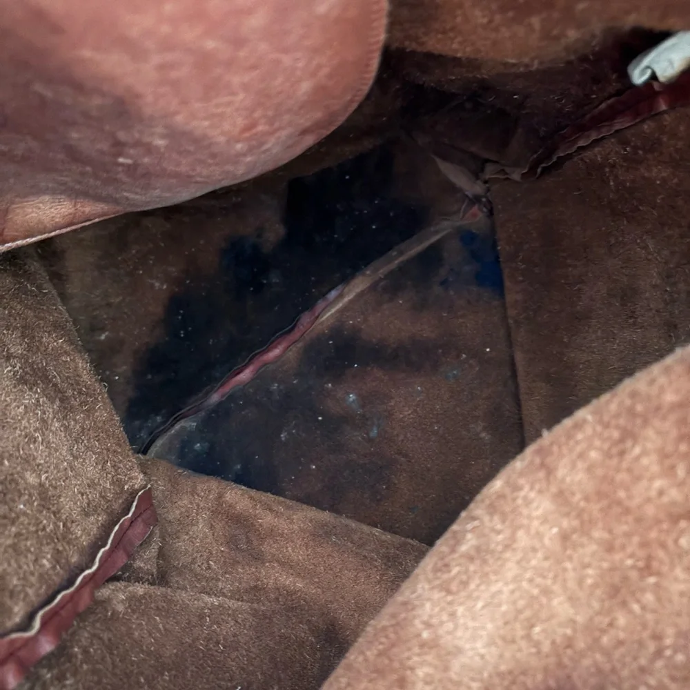 Rare Baggu Distressed Raw Milled Leather Tote, Saddle Brown - Picture 8 of 12